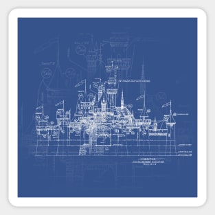 Castle Blueprint Sticker